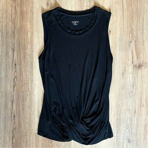 Ann Taylor LOFT Black Sleeves Surplus Twist tank top size Small